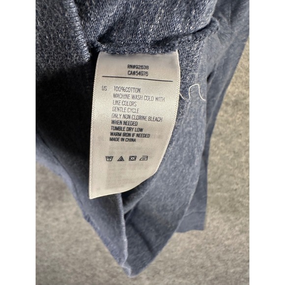 Fossil Mens Hoodie Small Blue Heathered Button Pullover Casual Comfy‎ - Picture 5 of 7